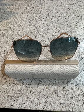 Jimmy Choo HESTER/S 0BKU I4 Sunglasses Gold Square Frame, Blue Pink Lenses